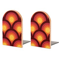 Retro 70s Wooden Bookends (Set of 2) – Midcentury Desk Shelf Decor