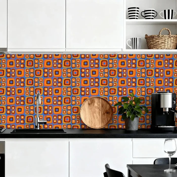 Retro Bauhaus Peel & StickWall Panel Kit: Waterproof PVC Tiles - Wall Coverings