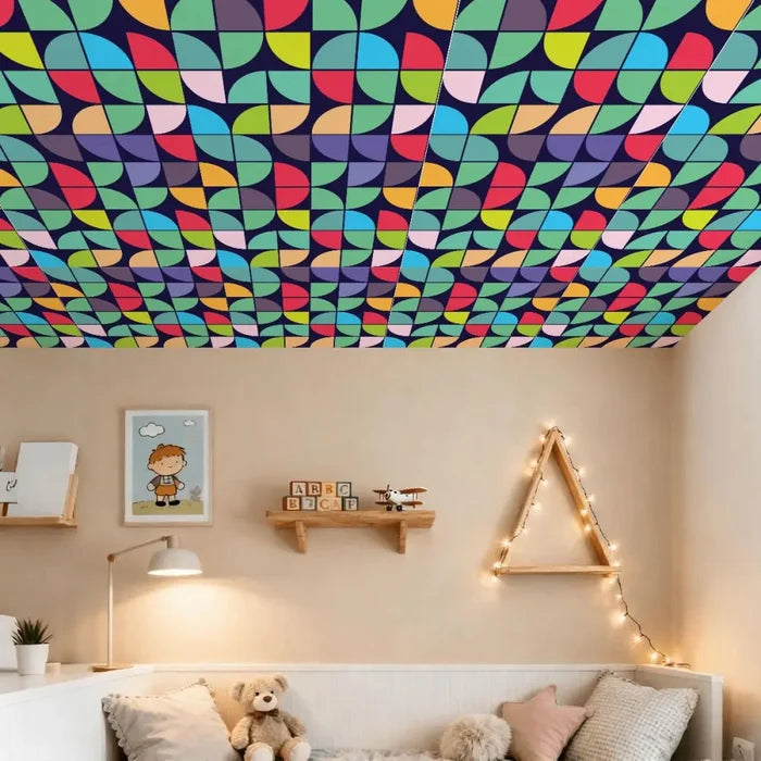 Retro Bauhaus Self-Adhesive Wall Panel Kit: Waterproof PVC Tiles - Wall Coverings