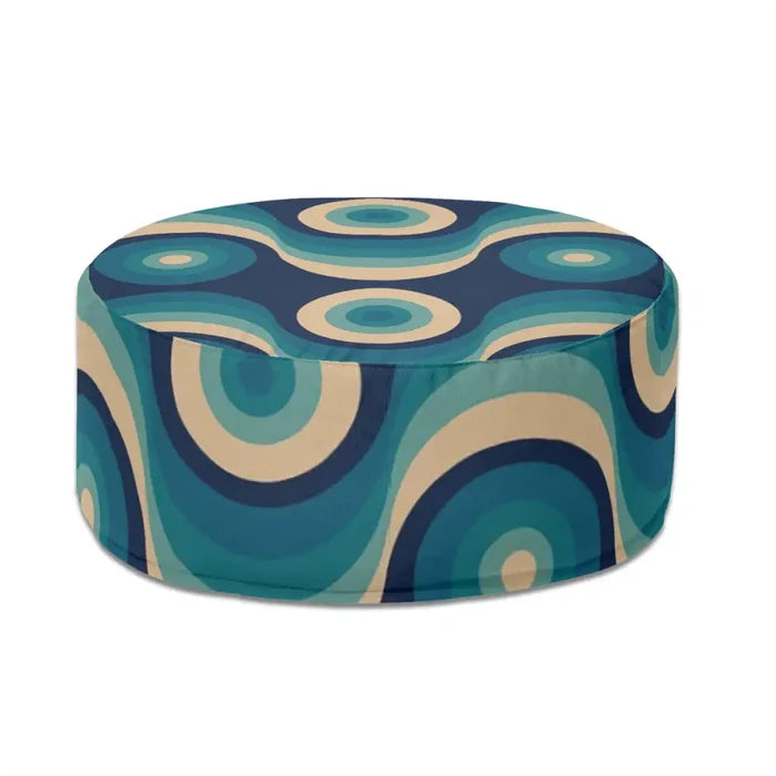 Retro Inflatable Footstool – 70s Midcentury Modern Ottoman - pouf