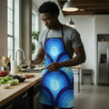 Retro Midcentury Peacock Eye Design Unisex Apron with Front Pocket - retro ads