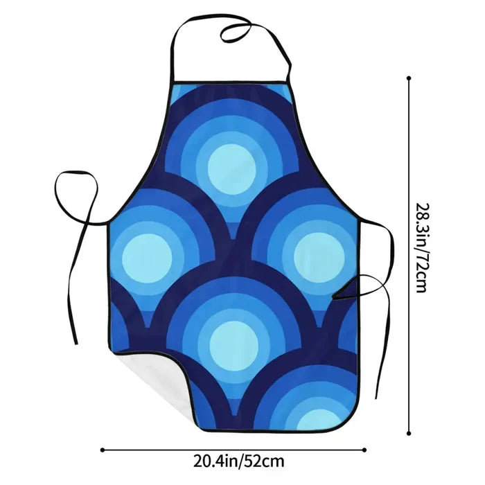 Retro Midcentury Peacock Eye Design Unisex Apron with Front Pocket - retro ads