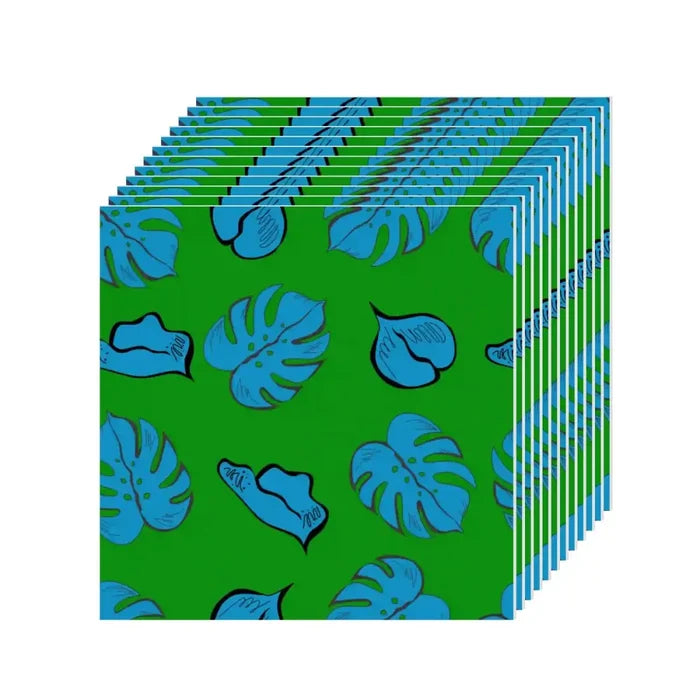 Retro Monstera Stick & Peel Wall Panel Kit: Waterproof PVC Tiles - retro wallpaper