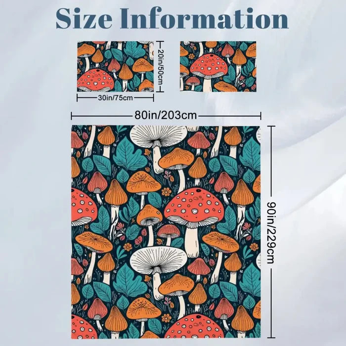 Retro Mushrooms Duvet Cover Set: 70s Full Size Microfiber Bedding - Bedding - retro