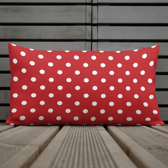 RETRO Red White POLKA DOTS Pillow Retro 50s 60s Mod Style Midcentury Decor - retro pillow