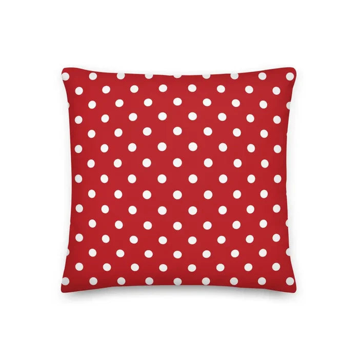 RETRO Red White POLKA DOTS Pillow Retro 50s 60s Mod Style Midcentury Decor - retro pillow
