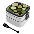 Retro Reusable Bento Lunch Box – Stackable Midcentury Polka Dots Food Box - retro bento