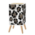 Retro Square Small Trash Can with Lid Leopardskin Pattern - One Size - retro tash cans