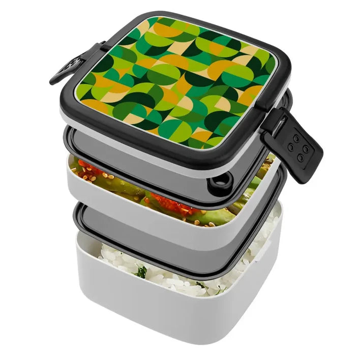 Reusable Bento Lunch Box – Retro Midcentury Stackable Food Container - retro bento
