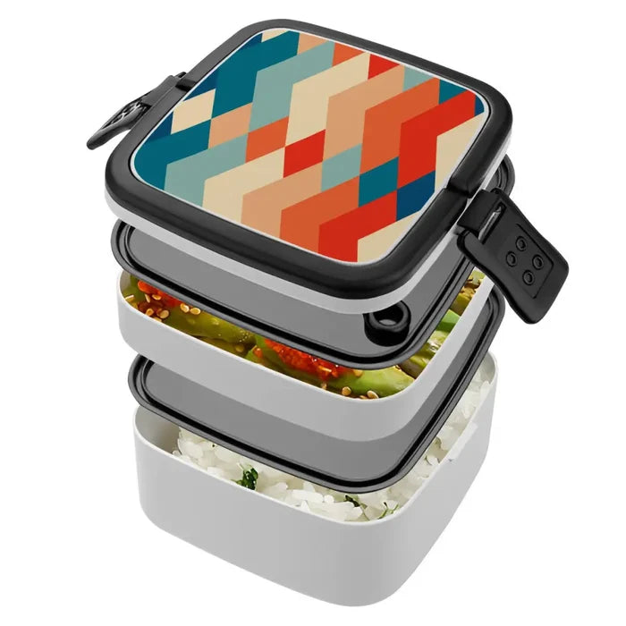 Reusable Stackable Bento Box – Retro 60s Midcentury Lunch Container - retro bento