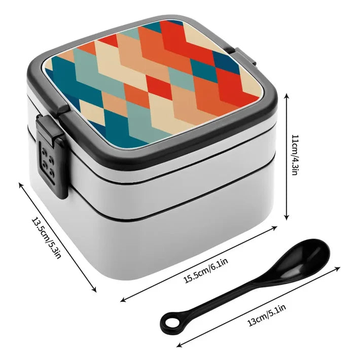 Reusable Stackable Bento Box – Retro 60s Midcentury Lunch Container - retro bento