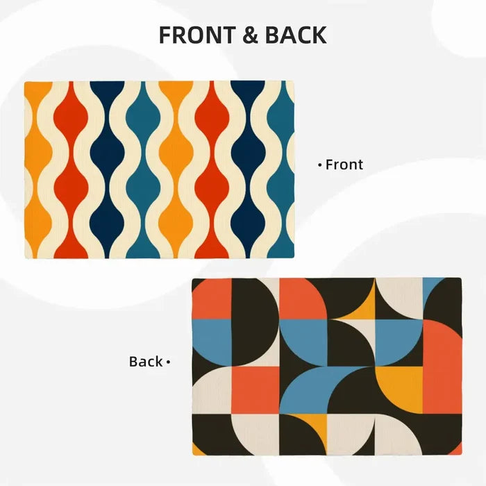 Reversible Midcentury Placemats – Double Sided Reusable Table Mats - Home Accessories