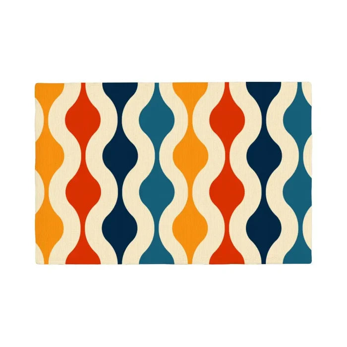 Reversible Midcentury Placemats – Double Sided Reusable Table Mats - 4 Pcs - Home Accessories
