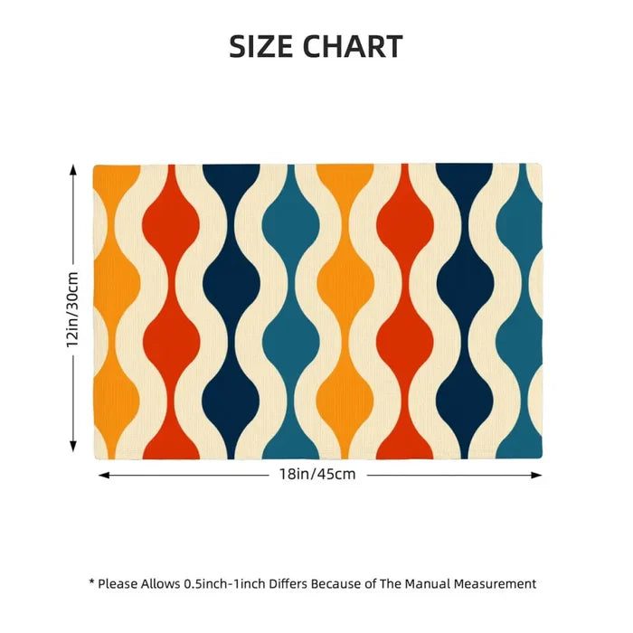 Reversible Midcentury Placemats – Double Sided Reusable Table Mats - Home Accessories