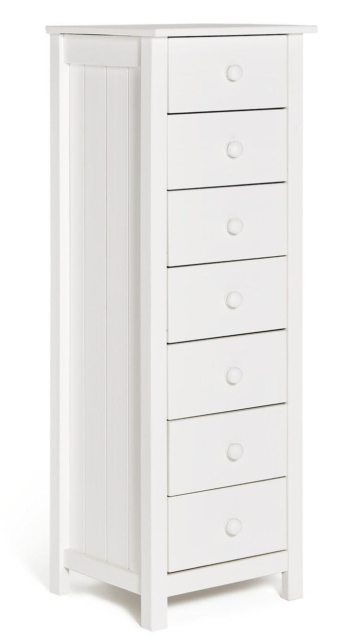 Scandinavia 7 Drawer Tallboy - White
