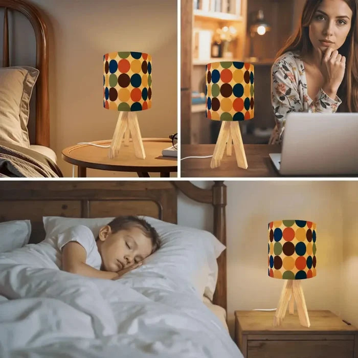 Scandinavian Retro Dots Tripod Table Lamp – Mid Century Accent Remote Light - retro table lamps