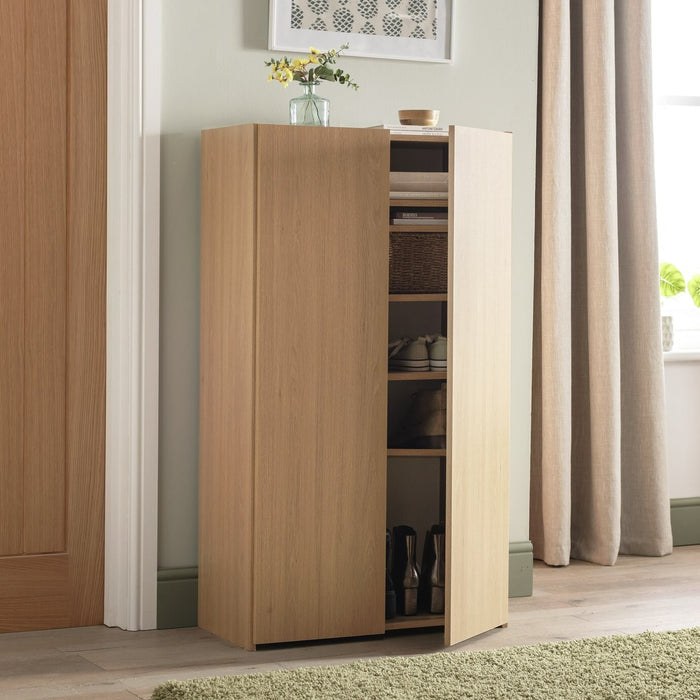 Seville 2 Door Shoe Storage Cabinet - Oak ( B Grade 54818- 54819 )