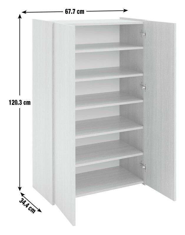Seville 2 Door Shoe Storage Cabinet - Oak ( B Grade 54818- 54819 )