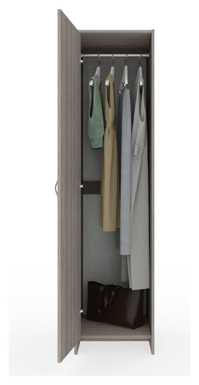Seville 2 Piece 1 Door Wardrobe Set - Grey & Oak