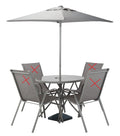 Sicily Garden Table and Parasol Set (No Chairs) - Grey