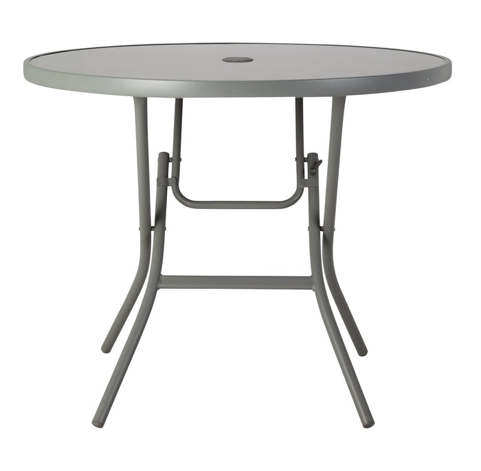 Sicily Garden Table and Parasol Set (No Chairs) - Grey