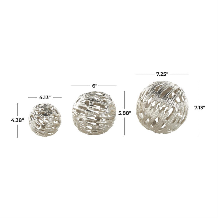 Silver Aluminum Metal Abstract Metallic Cutout Decorative Orbs & Vase Filler