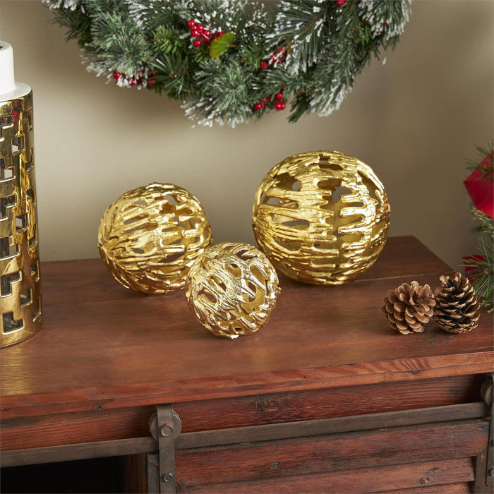 Silver Aluminum Metal Abstract Metallic Cutout Decorative Orbs & Vase Filler