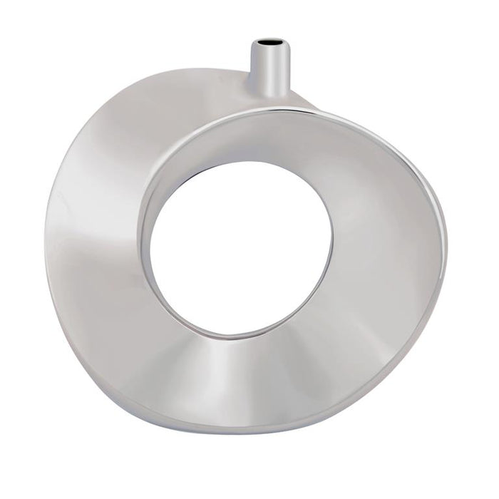 SILVER CERAMIC DONUT SHAPE VASE