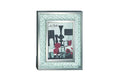 SILVER GLASS MIRRORED PHOTO FRAME WITH FLOATING CRYSTALS,