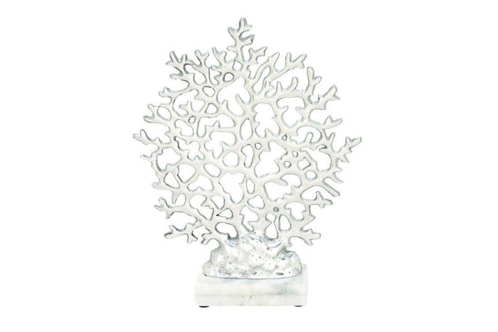 SILVER MARBLE CORAL SCULPTURE,