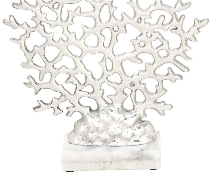 SILVER MARBLE CORAL SCULPTURE,
