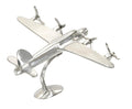 SILVER METAL AIRPLANE SCULPTURE,