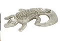 SILVER METAL CROCODILE TRAY, 16" X 12" X 2"