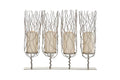 SILVER STAINLESS STEEL CONTEMPORARY CANDLE HOLDER,