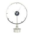 SILVER STAINLESS STEEL LARGE OPEN FRAME CLOCK