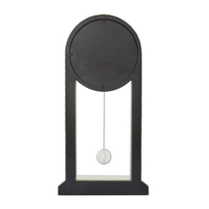 SILVER WOOD MIRRORED PENDULUM CLOCK
