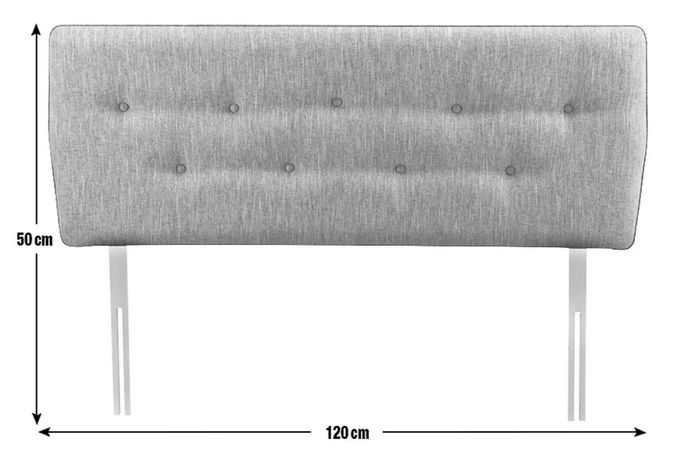 Skandi Small Double Headboard - Light Grey | Grey Fabric Bed Headboard Modern