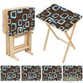 Space-Saving Retro Wooden TV Trays Set | Midcentury Modern Design - 4 Pack - retro tv tray