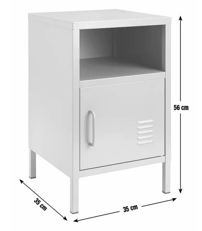 Stevie 1 Door Bedside Table Green | Bedroom Nightstand Storage Cabinet