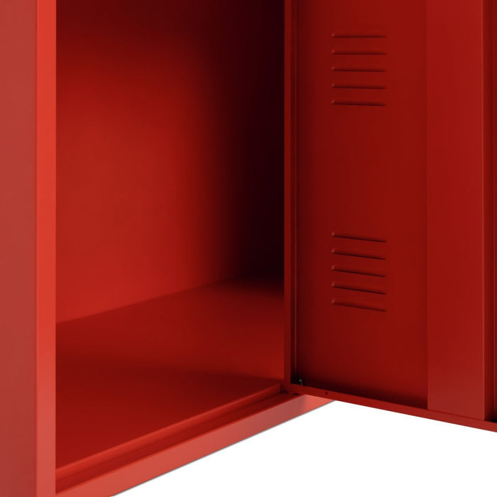 Stevie 3 Door Locker - Red | Steel Storage Space