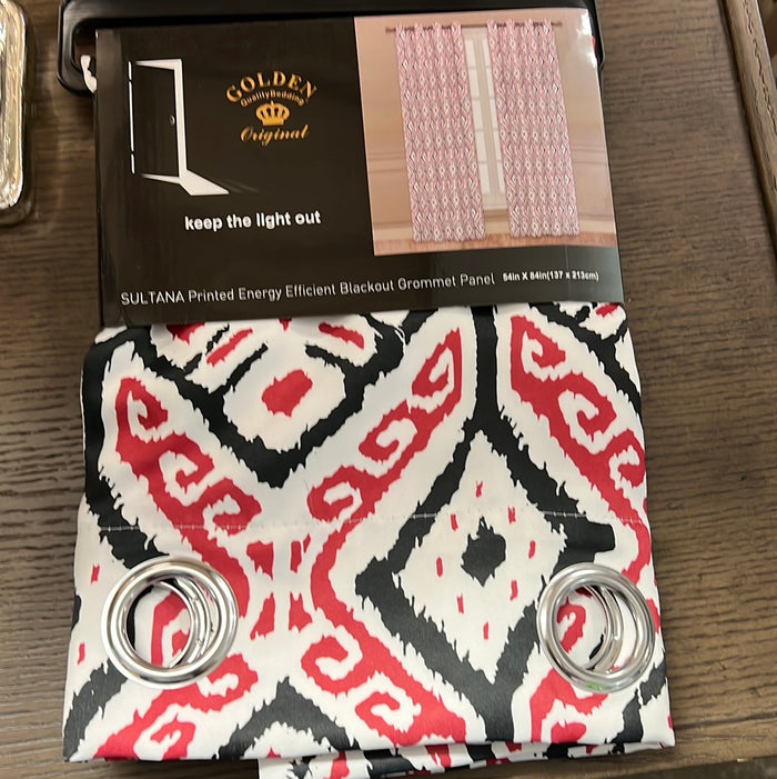 Sultana print energy efficient blackout grommet panel