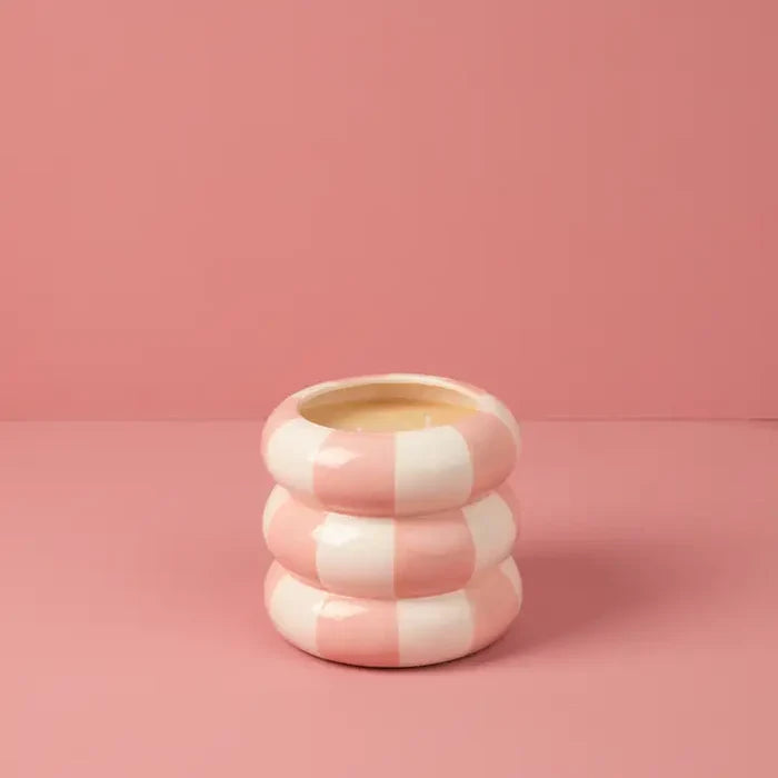 SWEET GRACE STRIPE PINK CANDLE