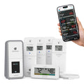 Temp Tracker alert and monitoring system offers the ability to monitor multiple areas of your home inside and out with 3 temp and humidity sensors, a temperature probe cable sensor, and an decorative indoor temp and humidity display with comfort meter, all sensors work with the Bridge gateway and the La Crosse View app