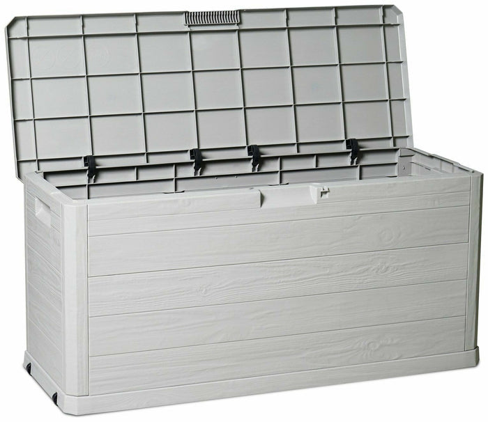 Toomax 280L Wood Effect Garden Storage Box - Grey