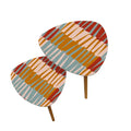 Triangle 60s Retro Tripod Nesting Table Set Mosaic Pattern - One Size - retro nesting tables