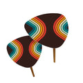 Triangle 60s Retro Tripod Nesting Table Set Rainbow Black - One Size - retro nesting tables