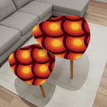 Triangle Peacock Eyes 70s Retro Tripod Nesting Table Set - Orange Red - retro ads