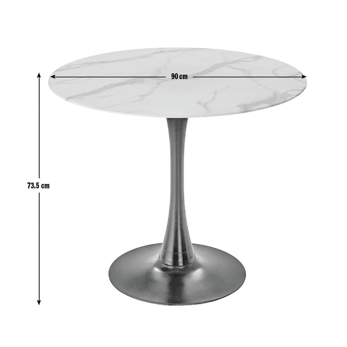 Tulip Marble Effect 4 Seater Dining Table | Round Kitchen Dining Room