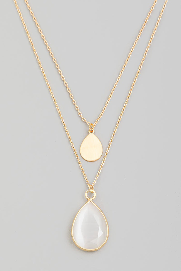 TWO ROW TEARDROP PENDANT