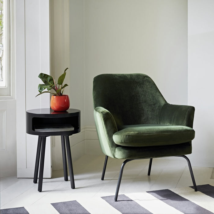 Celine Velvet Accent Chair - Green | Vibrant Color Accent